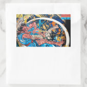 Cooler orientalischer japanischer Ancient Samurai  Rechteckiger Aufkleber (Tasche)