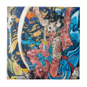 Cooler orientalischer japanischer Dämon aus Samura Fliese (Vorderseite)