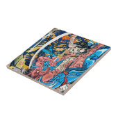 Cooler orientalischer japanischer Dämon aus Samura Fliese (Seite)