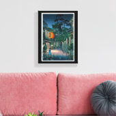 Cooler orientalischer japanischer Kasamatsu nächtl Leinwanddruck (Insitu (Wohnzimmer))