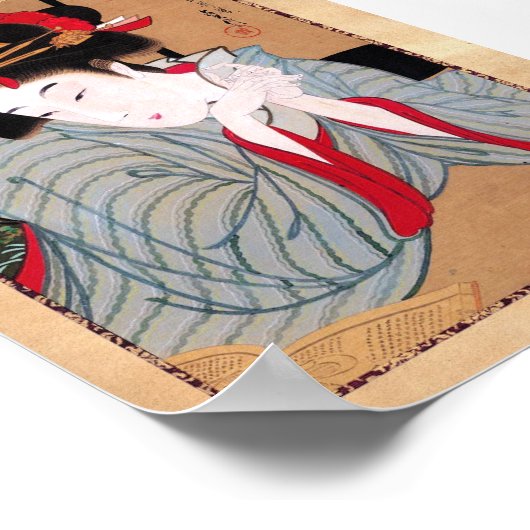 Cooler orientalischer japanischer Klassiker Poster (Ecke)