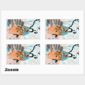 Cooler orientalischer japanischer Klassiker Rechteckiger Aufkleber (Blatt)