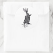 Cooler orientalischer Koi Carp Fish Aquarell Runder Aufkleber (Tasche)
