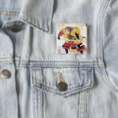 Cooler orientalischer Samurai-Krieger Button (Beispiel)