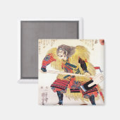 Cooler orientalischer Samurai-Krieger Magnet (Vorderseite/Rückseite)