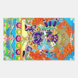 Cooler orientalischer Tangka Yamantaka Todesgottät Rechteckiger Aufkleber