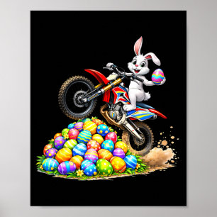 Cooler Osterhase Dirt Bike Fahrer Lustiger Motocro Poster