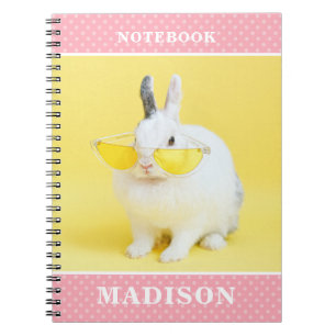 Cooler Osterhase Kaninchen Sonnenbrille Personalis Notizblock