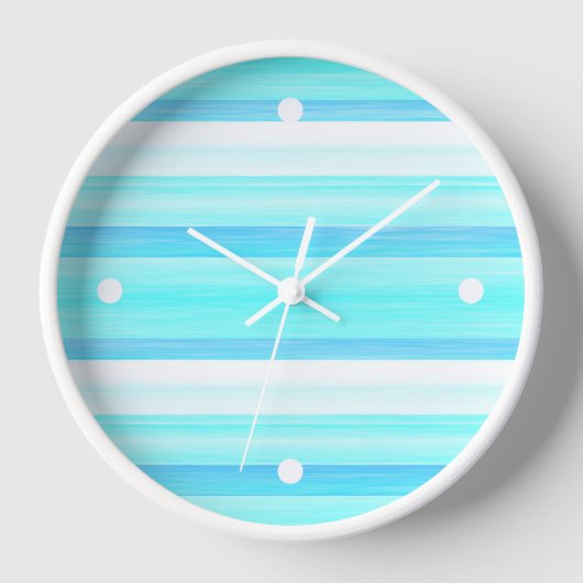 Cooler Ozean Blaues Wasser Türkis Wasserfarben Str Uhr (Vorderseite)