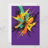 Cooler Paintball Spritzer Lila Party Einladung (Rückseite)