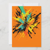 Cooler Paintball Spritzer Orange Party Einladung (Rückseite)