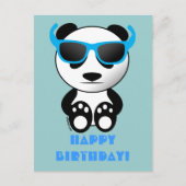 Cooler Panda mit Sonnenbrille | Happy Birthday Blu Postkarte (Vorderseite)
