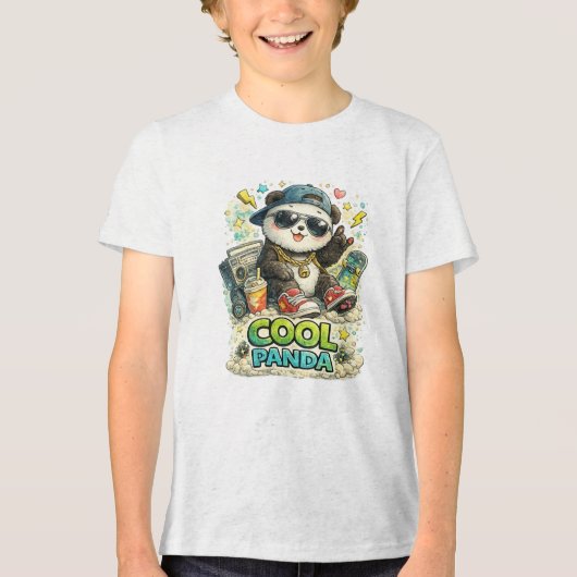 Cooler Panda Tri-Blend Shirt (Vorderseite)