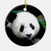 Cooler Panda-Weihnachtsbaum auf zwei Seiten Keramik Ornament (Vorne)