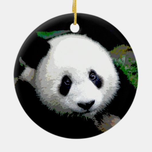 Cooler Panda-Weihnachtsbaum auf zwei Seiten Keramik Ornament (Hinten)