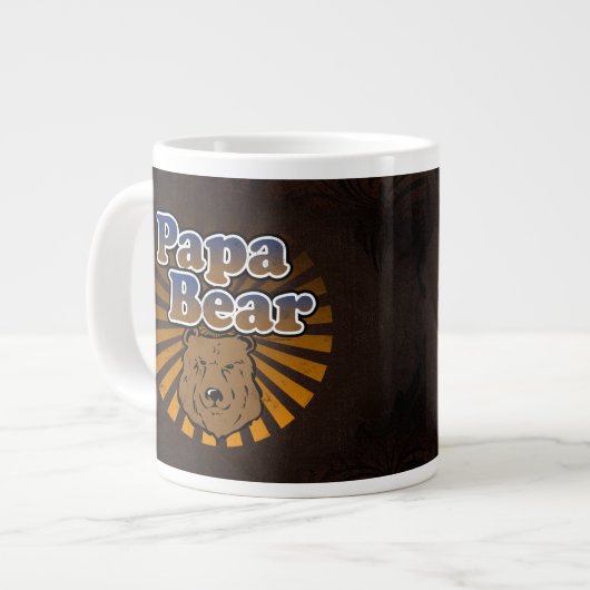 Cooler Papa-Bär, Brown/Blau/GoldVater-Geschenk Jumbo-Tasse (Vorderseite Links)