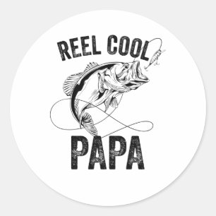 Cooler Papa Fathers Day Fishing-Geschenk Fischer Runder Aufkleber
