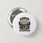 Cooler Papa Motorrad Vintage Biker Button (Vorne & Hinten)