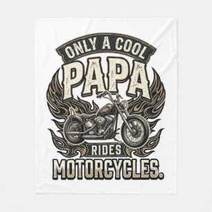 Cooler Papa Motorrad Vintage Biker Fleecedecke