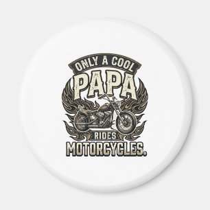 Cooler Papa Motorrad Vintage Biker Magnet