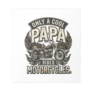 Cooler Papa Motorrad Vintage Biker Notizblock