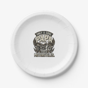 Cooler Papa Motorrad Vintage Biker Pappteller