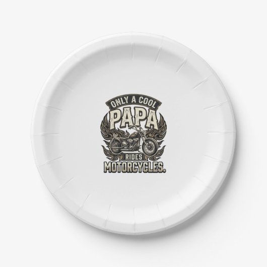 Cooler Papa Motorrad Vintage Biker Pappteller (Vorderseite)