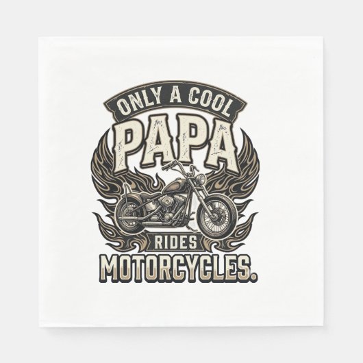Cooler Papa Motorrad Vintage Biker Serviette (Vorderseite)