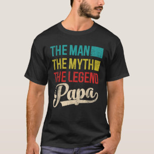 Cooler Papa-Vatertag Der Mensch Der Mythos Die Leg T-Shirt