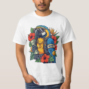 Cooler Papagei mit Cash – Tropical Rich Vibes T-Sh T-Shirt