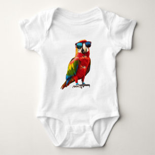 Cooler Papagei mit Sonnenbrille Baby Strampler