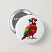 Cooler Papagei mit Sonnenbrille Button (Vorne & Hinten)