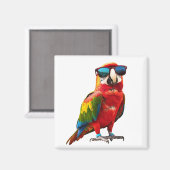Cooler Papagei mit Sonnenbrille Magnet (Vorderseite/Rückseite)