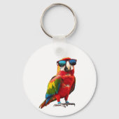 Cooler Papagei mit Sonnenbrille Schlüsselanhänger (Rückseite)