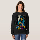 Cooler Patchwork-Vater Pop Crocheter-Vater 2 Sweatshirt (Vorne ganz)