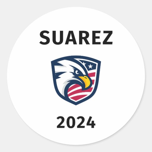 Cooler Patrioter Francis Suarez 2024 Eagle Runder Aufkleber (Vorderseite)