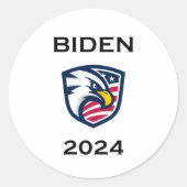 Cooler Patrioter Joe Biden 2024 Election Eagle Runder Aufkleber (Vorderseite)