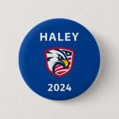 Cooler Patriotiker Nikki Haley 2024 Election Eagle Button (Vorderseite)