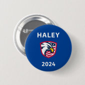 Cooler Patriotiker Nikki Haley 2024 Election Eagle Button (Vorne & Hinten)