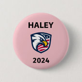 Cooler Patriotiker Nikki Haley 2024 Election Eagle Button (Vorderseite)