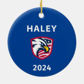 Cooler Patriotiker Nikki Haley 2024 Election Eagle Keramik Ornament (Hinten)