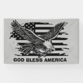 cooler Patriotischer Gott segne Amerika Adlerflagg Banner (Horizontal)