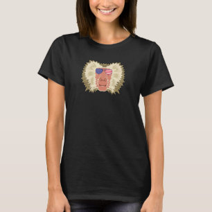 Cooler Pavian mit USA-Flagge-Sonnenbrille USA Amer T-Shirt