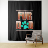 Cooler Pelzfisch Vater mit Katzenfräse am Freitag Wandteppich (Beispiel)