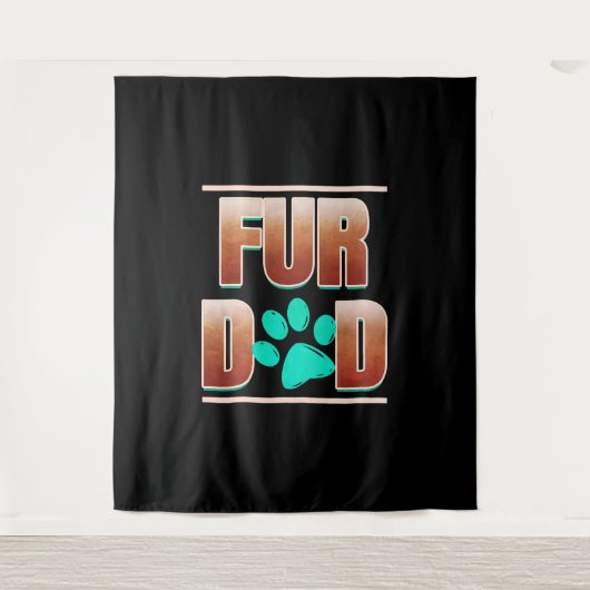 Cooler Pelzfisch Vater mit Katzenfräse am Freitag Wandteppich (Vorderseite)