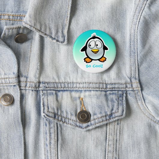 Cooler Penguin-Cartoon Button (Beispiel)