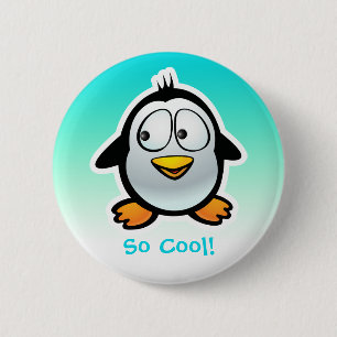 Cooler Penguin-Cartoon Button