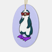 Cooler Penguin Keramik Ornament (Links)