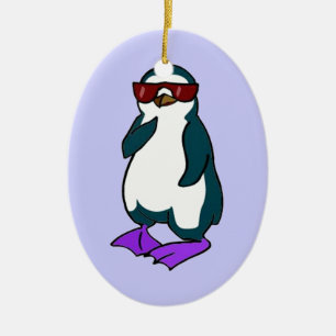 Cooler Penguin Keramik Ornament