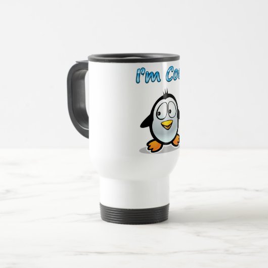 Cooler Penguin Reisebecher (Vorderseite Links)